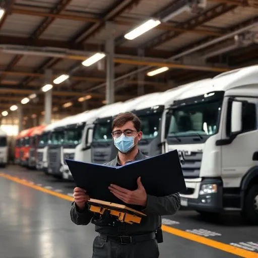 Row of fleet trucks
