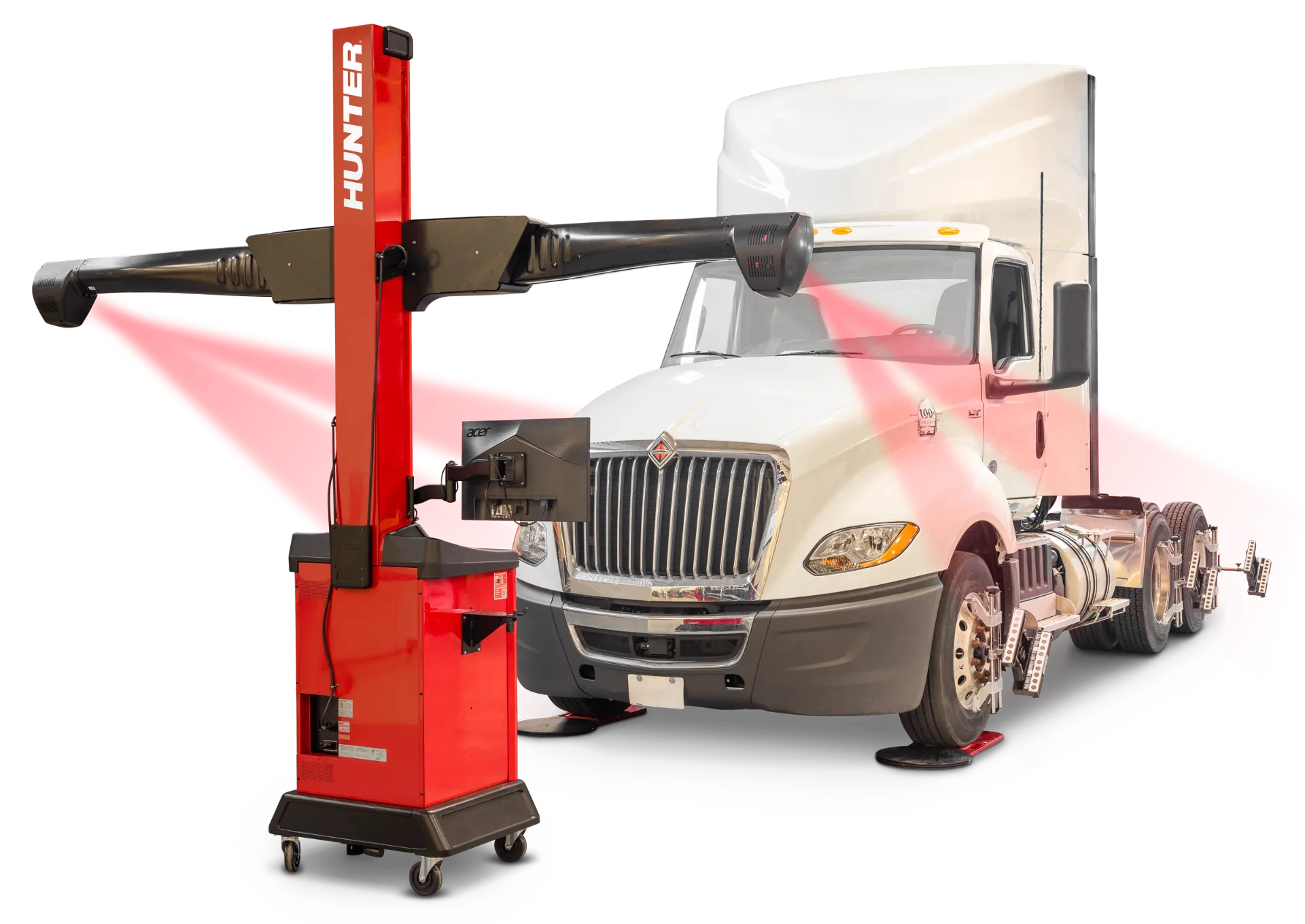 Hunter HawkEye XL heavy-duty alignment system in the bay